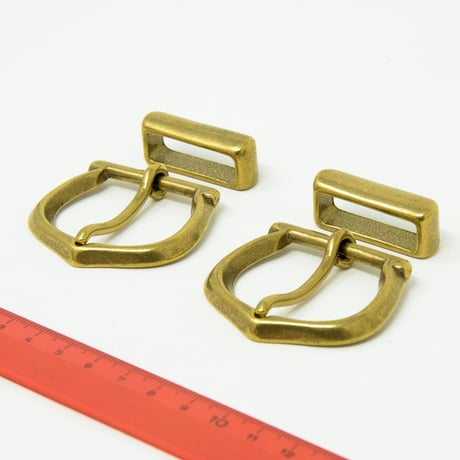 デッドストックレザークラフト金具【真鍮製バックル+サルカン(ループ)30mm2個セット】送料無料M0139