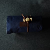 ウールの敷物10ネイビー×グレー
