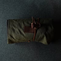 ウールの敷物4ダークオリーブ×ダークブラウン