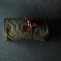 ウールの敷物2ダークオリーブ×ダークブラウン