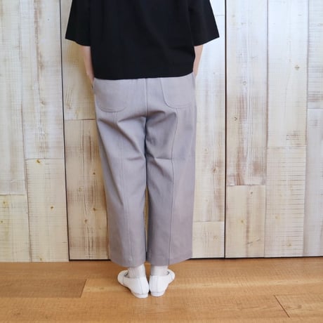 MANON コットンリネンツイルクロップドワイドパンツ