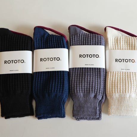 ROTOTO コットンワッフルソックス