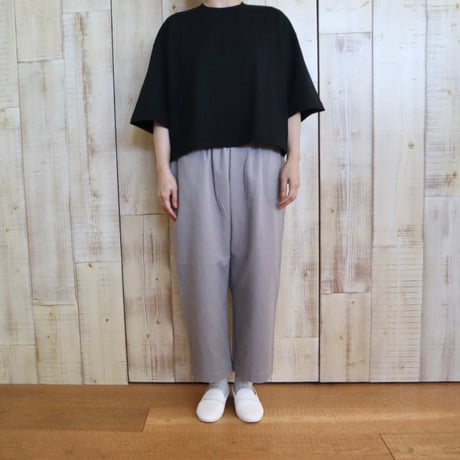 MANON コットンリネンツイルクロップドワイドパンツ