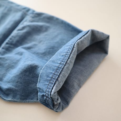 LAITERIE デニム5分袖ブラウス