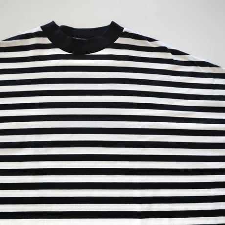 TISSU クラシック天竺モックネックワイド5分袖Tシャツ