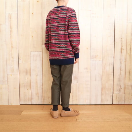 ALAN PAINE クルーネック柄プルオーバーニット
