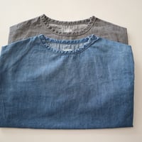 LAITERIE デニム5分袖ブラウス