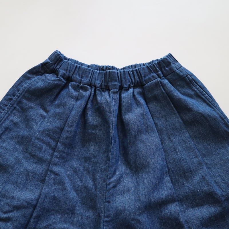 新品 TRAVAIL MANUEL コットンリネン デニムバームパンツ イージー TRAVAIL MANUEL トラバイユマニュアル コットンリネンデニム