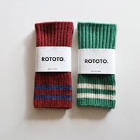 ROTOTO メリノラムズウールストライプハンドウォーマー