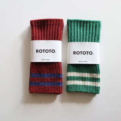 ROTOTO メリノラムズウールストライプハンドウォーマー
