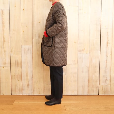 LAVENHAM ノーカラーウールコート