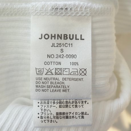 johnbull ピグメント針抜きTシャツ