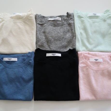 universal tissu カシミヤシルクハーフスリーブプルオーバー