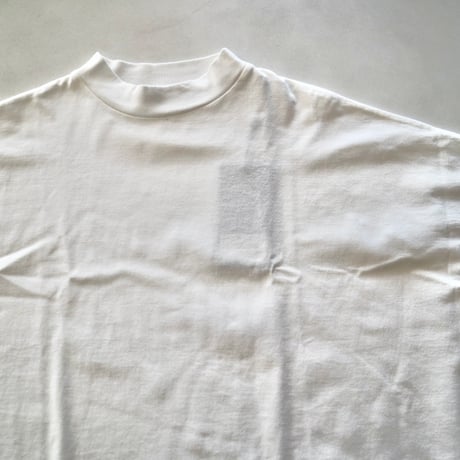 TISSU クラシック天竺モックネックワイド5分袖Tシャツ