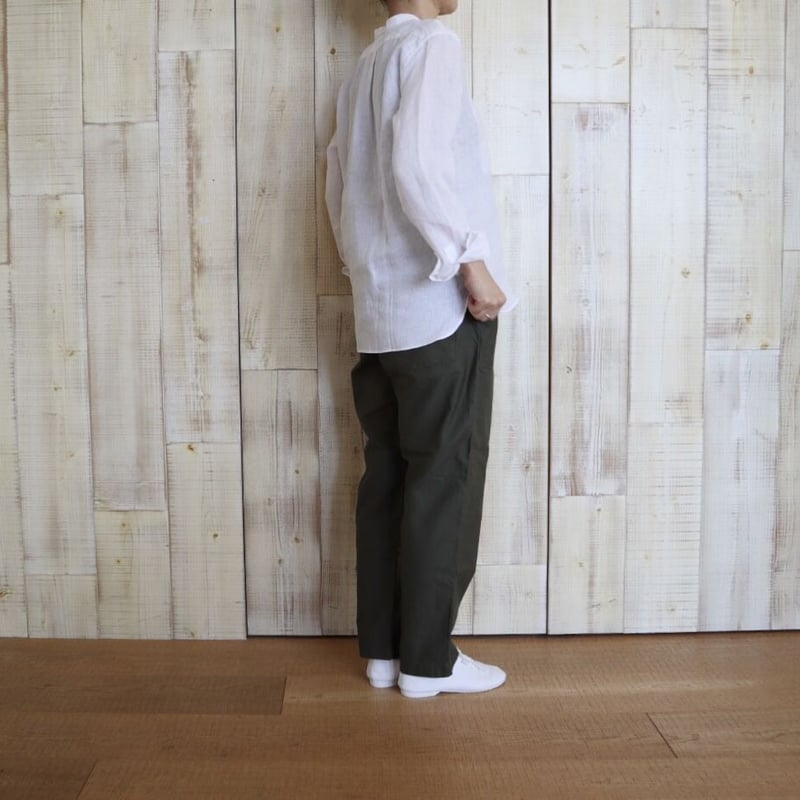 SOUTIENCOL バンドカラーオータムリネンプルオーバー | stock
