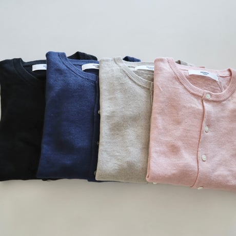 universal tissu リネンクルーネックカーディガン