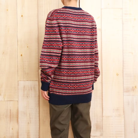 ALAN PAINE クルーネック柄プルオーバーニット