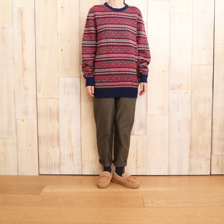 ALAN PAINE クルーネック柄プルオーバーニット