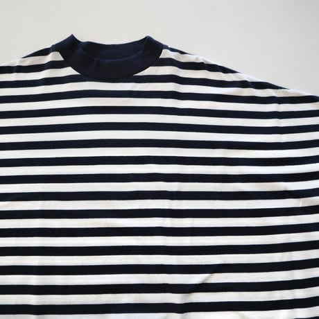 TISSU クラシック天竺モックネックワイド5分袖Tシャツ