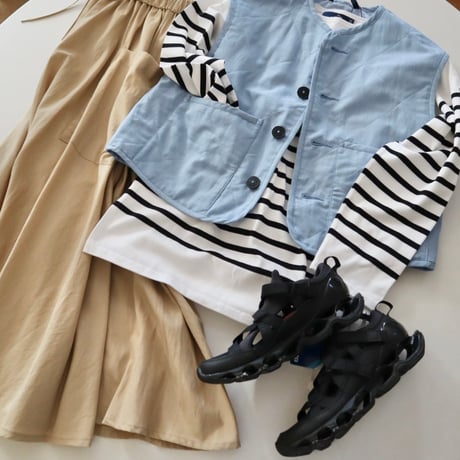 LAVENHAM リネンコットンクロップドコクーンベスト