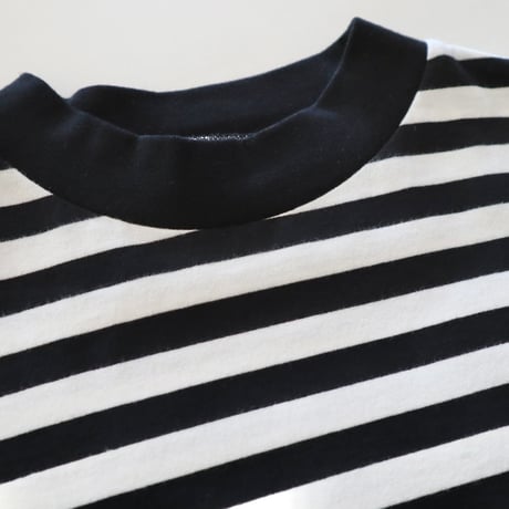 TISSU クラシック天竺モックネックワイド5分袖Tシャツ