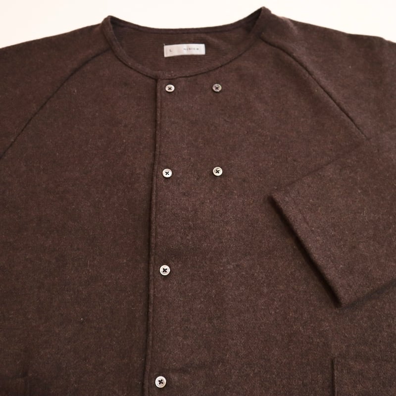 nisica ノーカラーダブルボタンウールジャケット | stock island