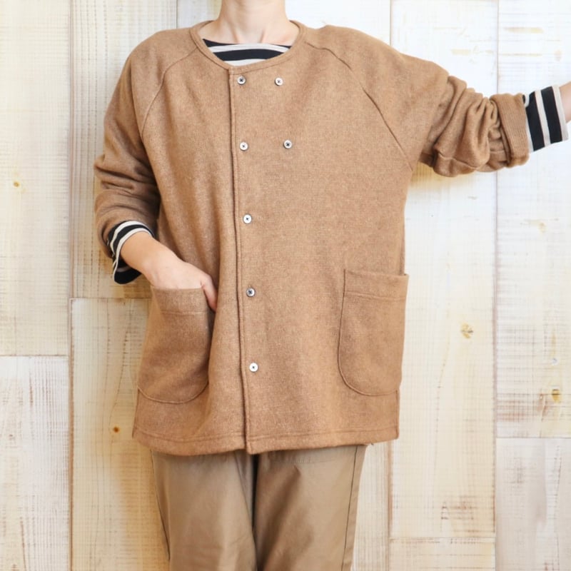 nisica ノーカラーダブルボタンウールジャケット | stock island