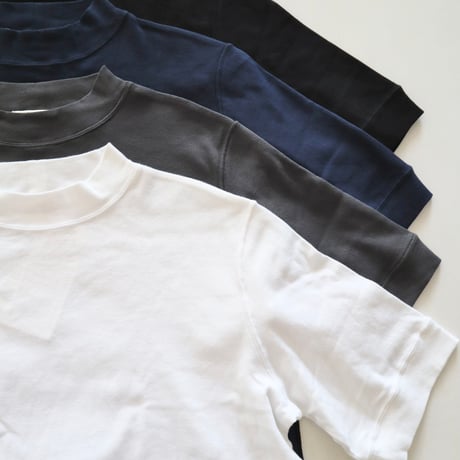 FABRIQUE en planete terre リブモックネック5分袖Tシャツ