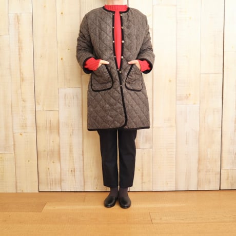 LAVENHAM ノーカラーウールコート