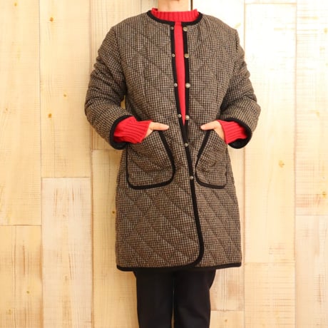 LAVENHAM ノーカラーウールコート