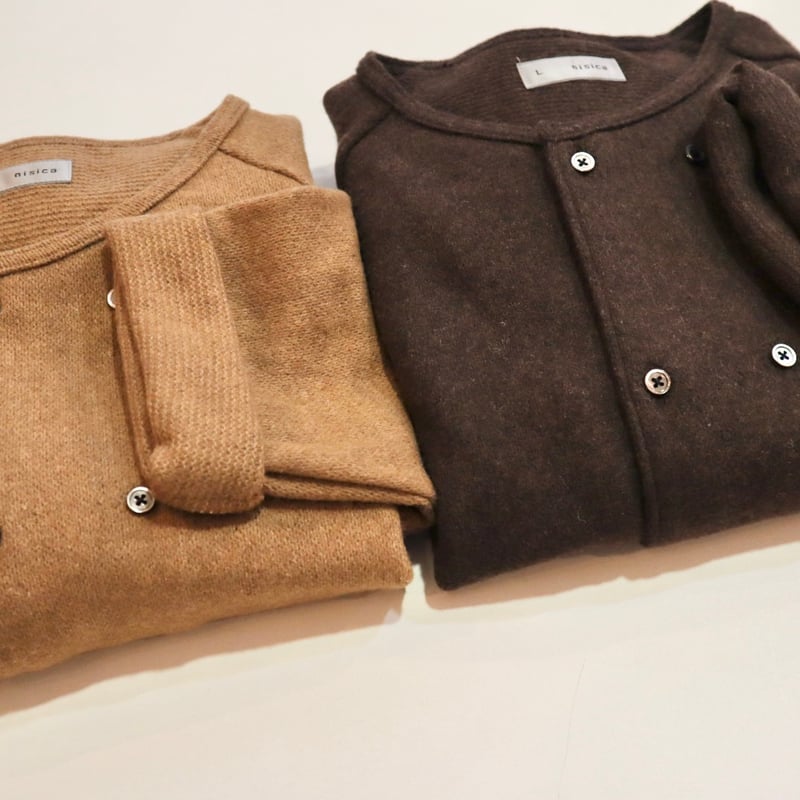 nisica ノーカラーダブルボタンウールジャケット | stock island