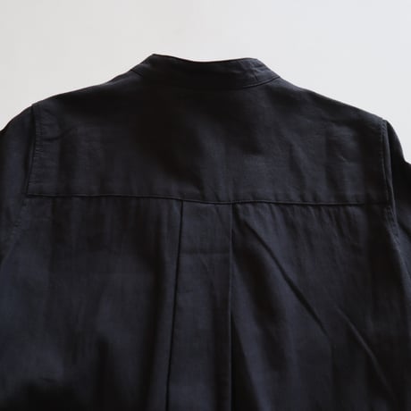 universal tissu バンドカラープリーツシャツワンピース