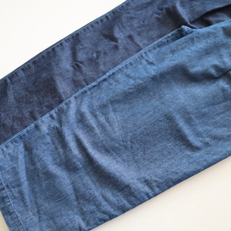 新品 TRAVAIL MANUEL コットンリネン デニムバームパンツ イージー TRAVAIL MANUEL トラバイユマニュアル コットンリネンデニム