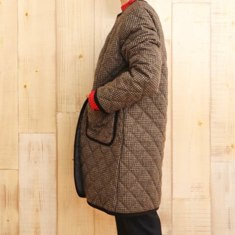 LAVENHAM ノーカラーウールコート