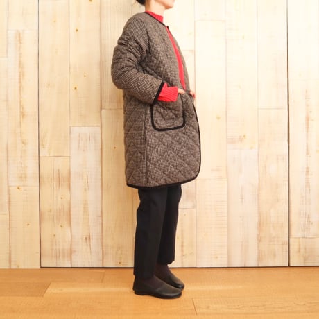 LAVENHAM ノーカラーウールコート