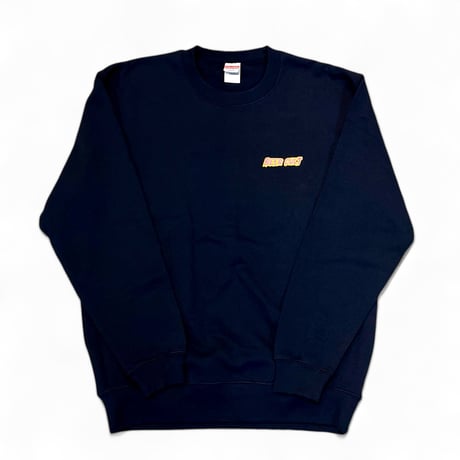 BEER CULT 刺繍ロゴ　スウェット　ネイビーボディ×ピンクロゴ