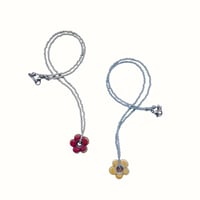Glass Flower Necklace (red)