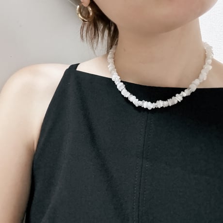 pebble blend necklace(moon lily)
