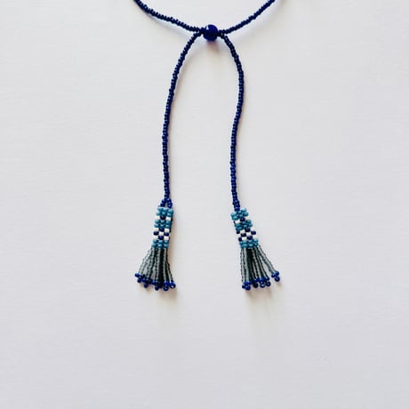 tassel beads necklace(navy)