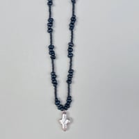 blueberry cross necklace