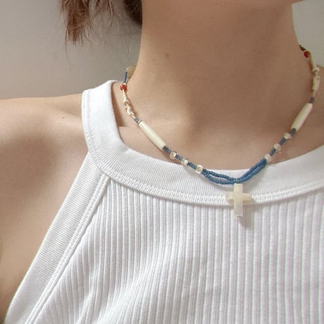 bone mix  beads necklace