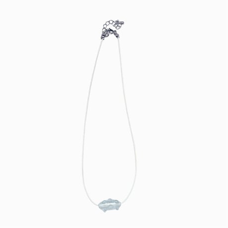 glass beads  necklace(off White×clear)