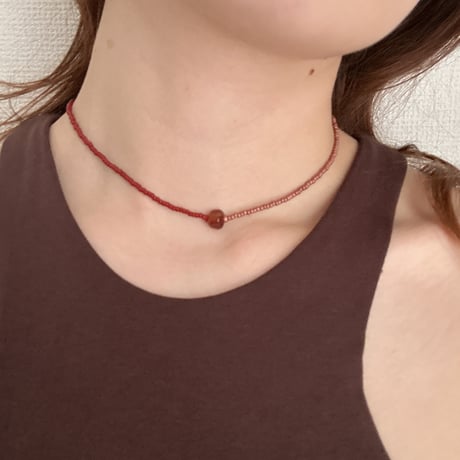 Minimal Gemstone Necklace (cherry blush)
