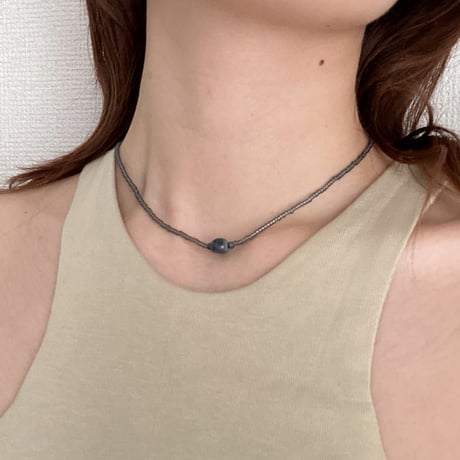 Minimal Gemstone Necklace (blue mist)
