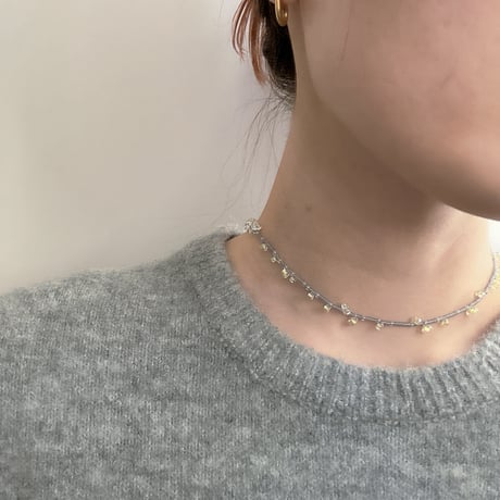 bicolor  beads necklace