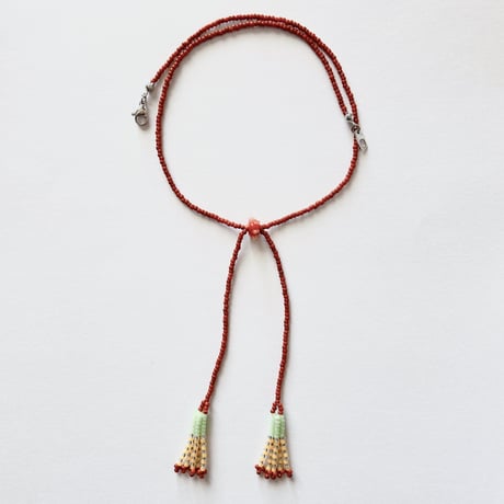 tassel beads necklace(brown)