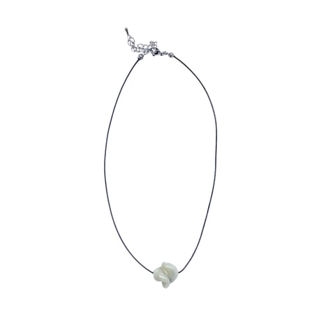 glass beads  necklace(off white×black)