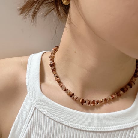 pebble blend necklace(terracotta)