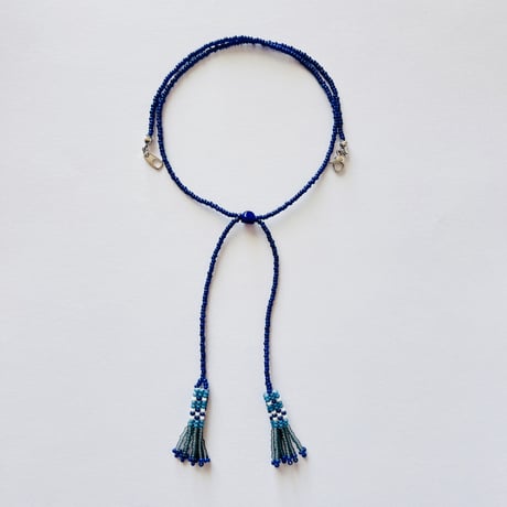 tassel beads necklace(navy)