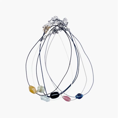 glass beads  necklace(yellow×brown)